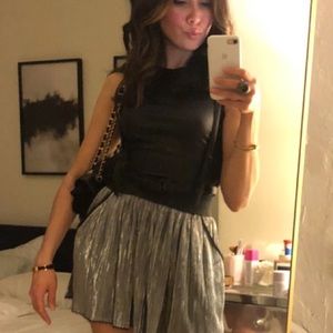 Faux leather shell top / short sleeve top / tank